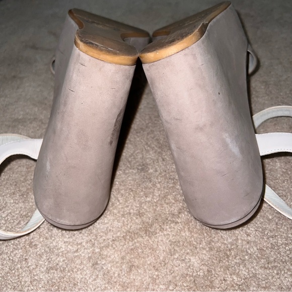 Stuart Weitzman Taupe Suede Platform Wedge Sandal 9M - Picture 11 of 14